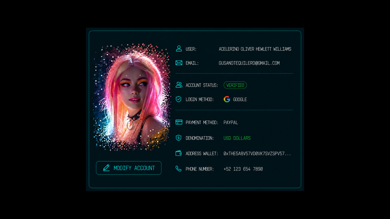 User Account Preview